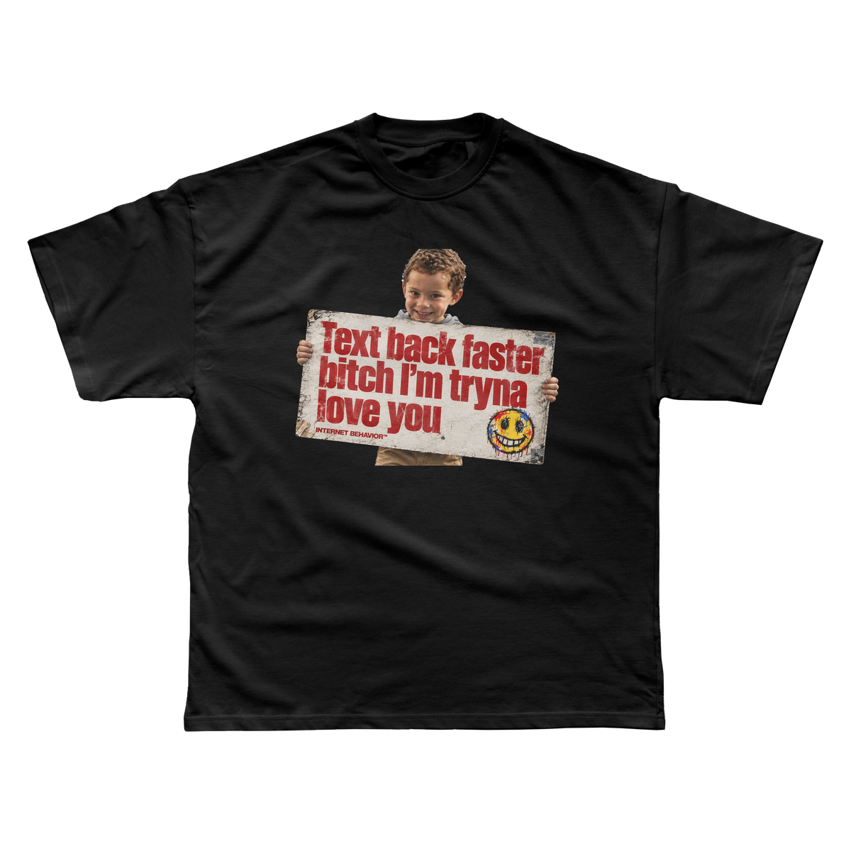 TEXT BACK FASTER T-SHIRT