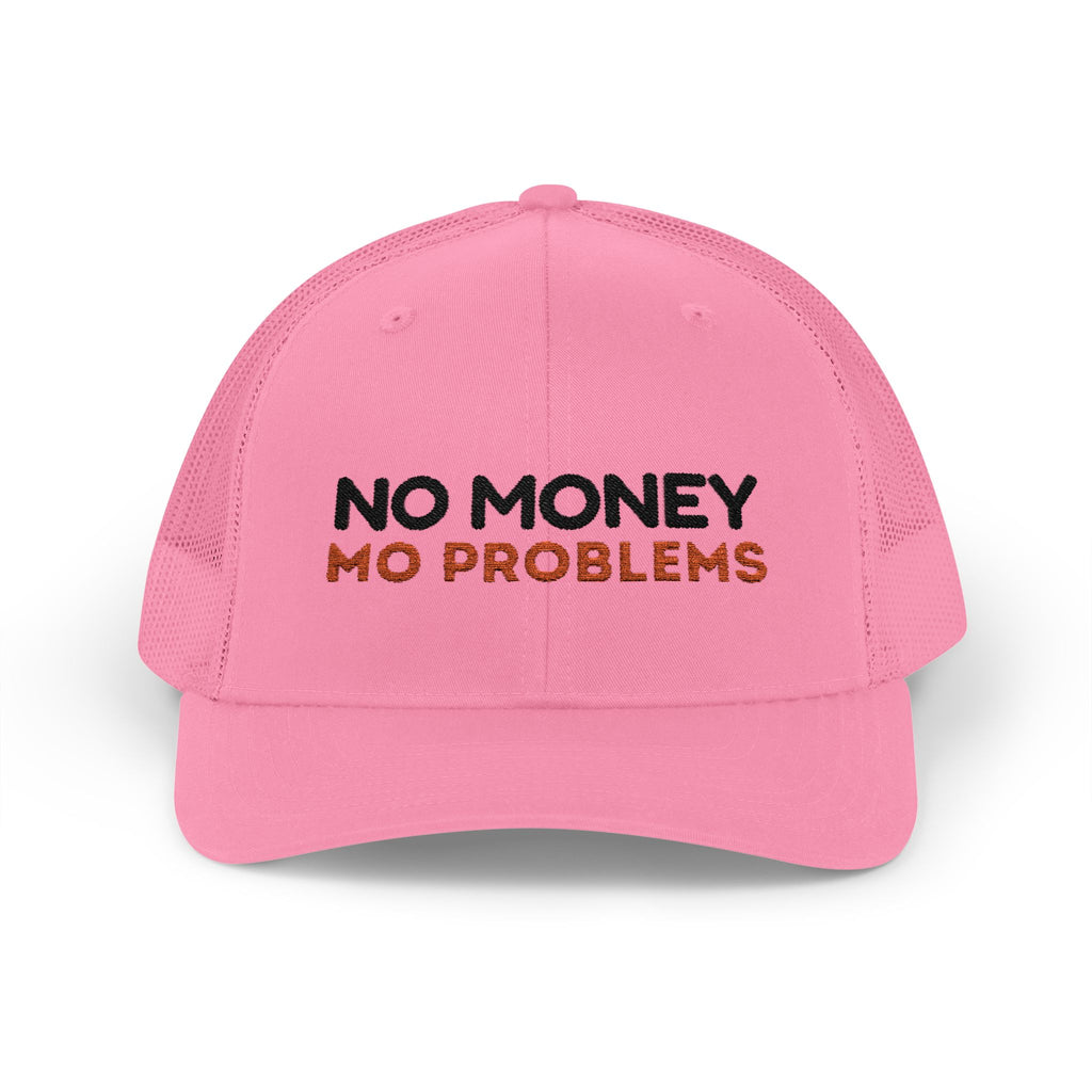 No Money Mo Problems Trucker Hat | Embroidered White Mesh Cap | Funny Money Hat | Hip Hop Inspired Streetwear | Statement Hat
