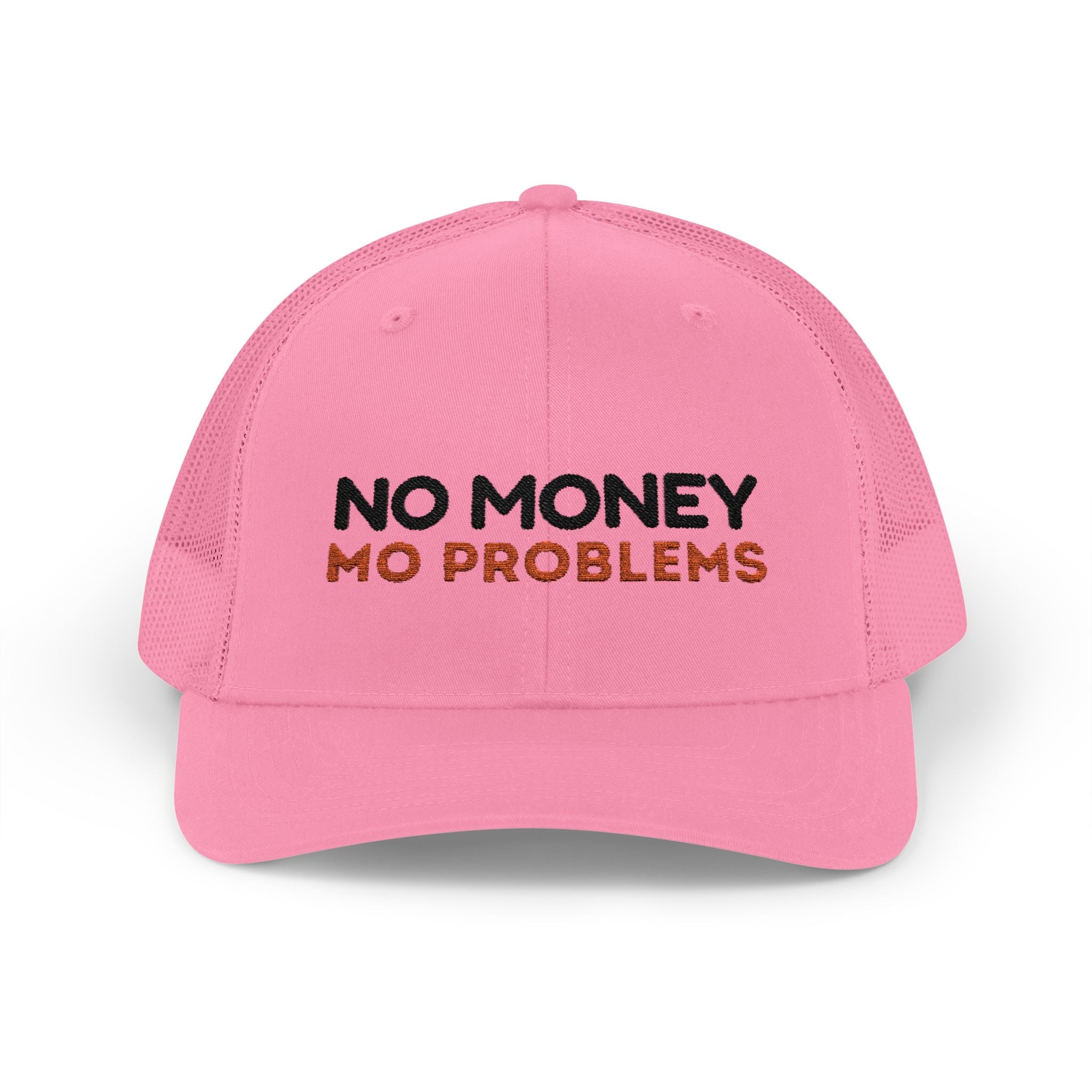 No Money Mo Problems Trucker Hat | Embroidered White Mesh Cap | Funny Money Hat | Hip Hop Inspired Streetwear | Statement Hat