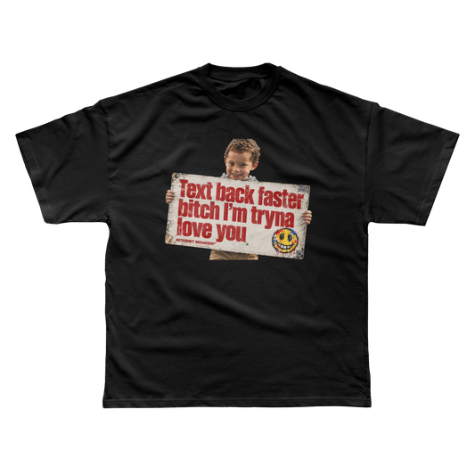 TEXT BACK FASTER T-SHIRT