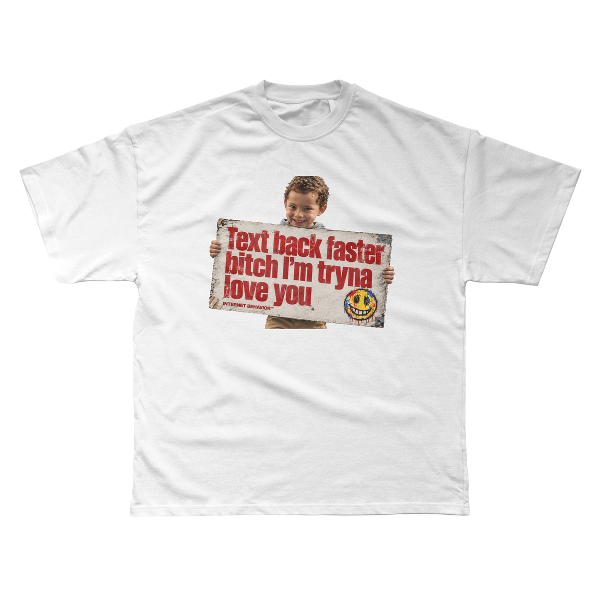 TEXT BACK FASTER T-SHIRT